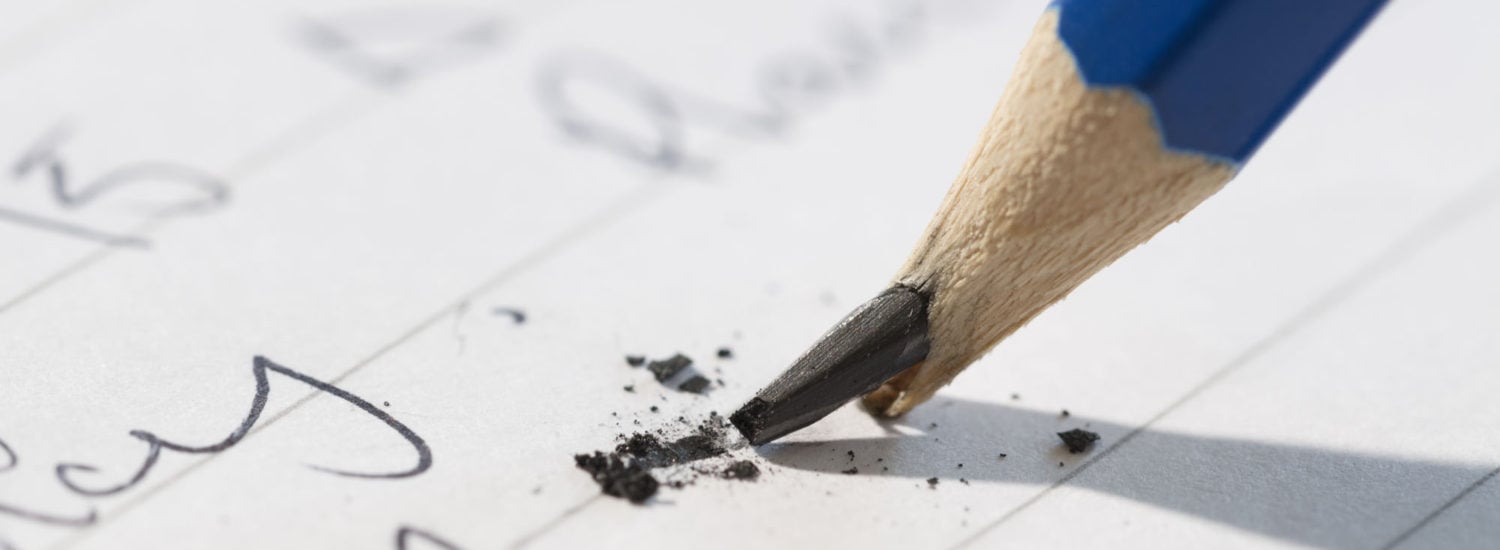 Broken pencil problem in exam, business meeting or interview