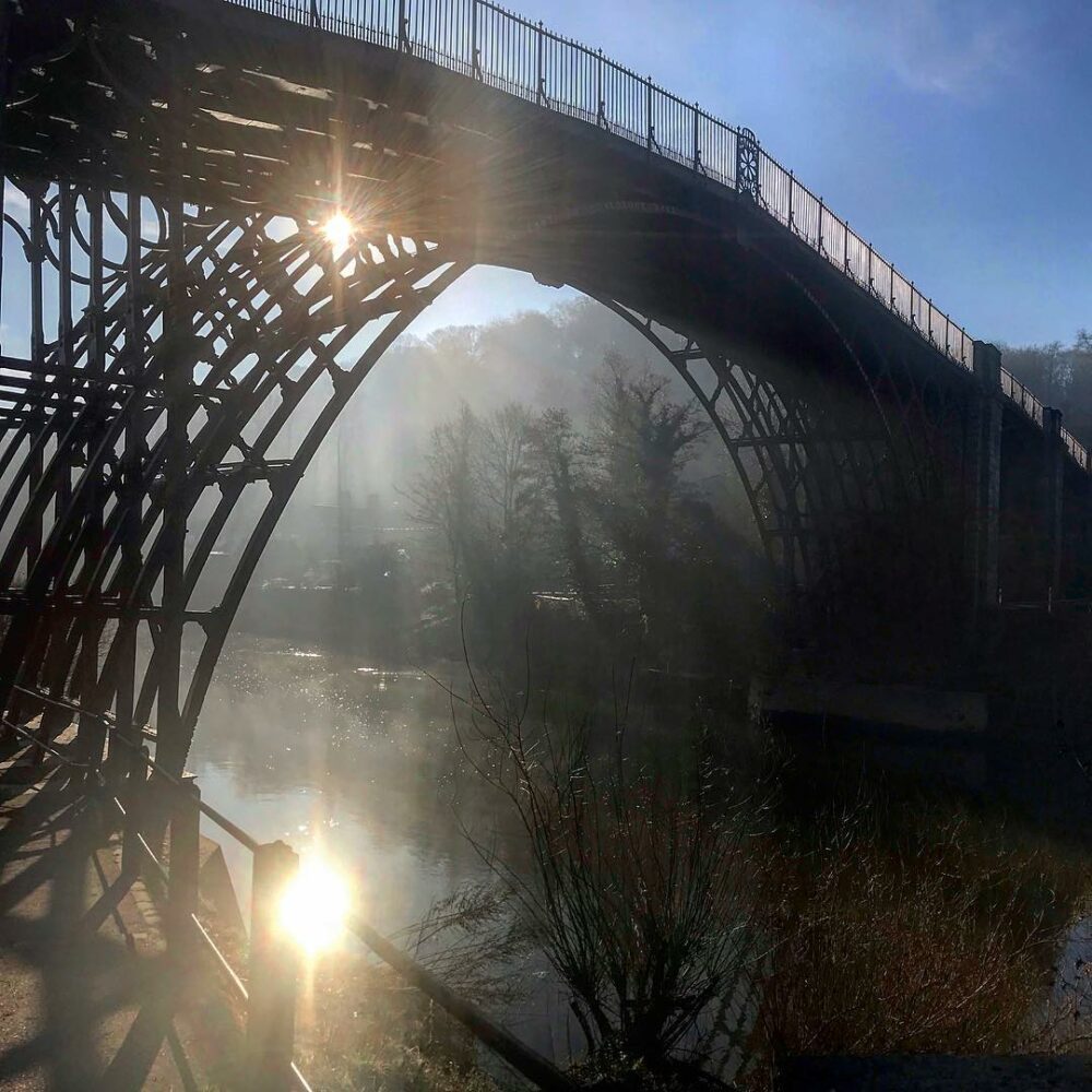 Lovely morning sun over the Ironbridge this morning #ironbridgegorgemuseums #ironbridge #ironbridgegorge #abrahamdarby #1779